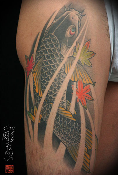 刺青作品「登り鯉」｜刺青「彫あい」日本伝統刺青